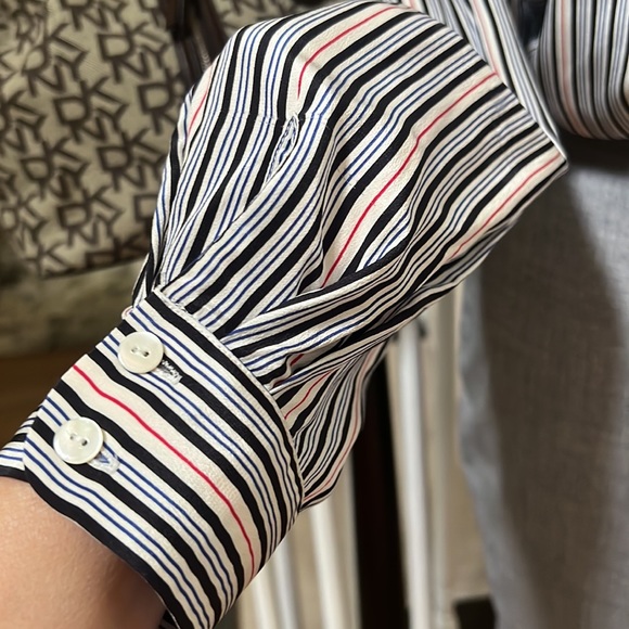 Talbots stripped silk shirt - Picture 3 of 10